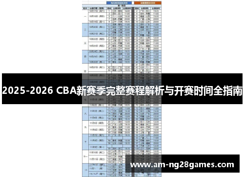 2025-2026 CBA新赛季完整赛程解析与开赛时间全指南 2025-2026 CBA新赛季完整赛程解析与开赛时间全指南